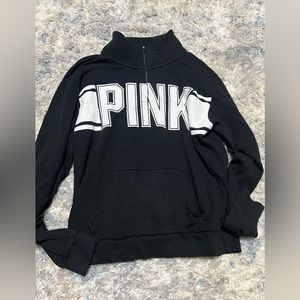 Pink half zip sweat shirt